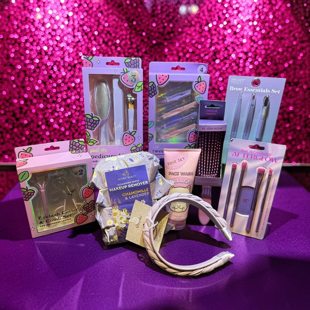 Pink Sky NWT Qty of 9 Purple Theme Beauty & Grooming Tool Sets with Accessories